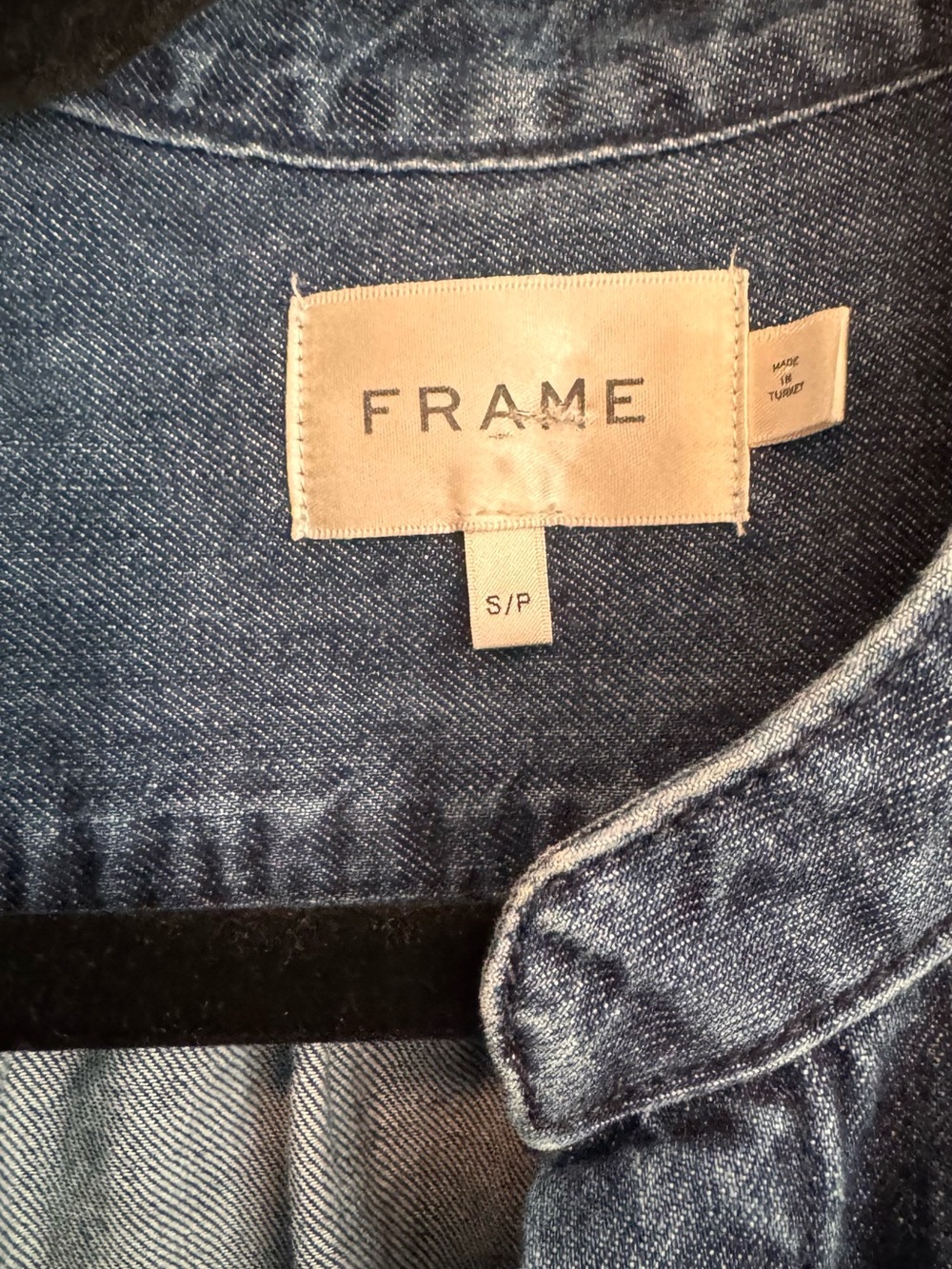 FRAME Gillian Puff Sleeve Denim Shirt Top S/P Blue Button Front - Picture 7 of 10